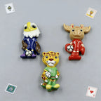 Acessórios de resina do mascote da Copa do Mundo EUA-Canadá-México 2026, miniaturas de carro com cola creme, materiais DIY para chaveiros e joias