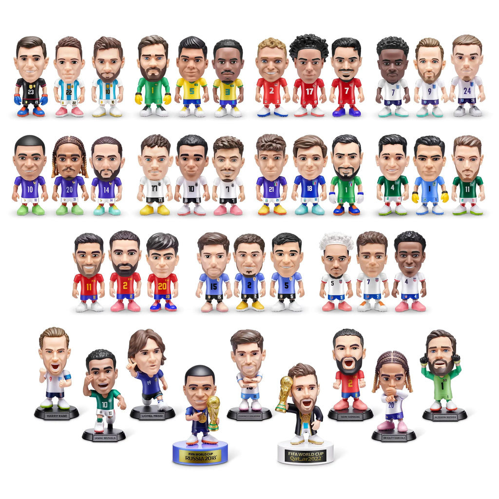 ZURU 2026 Copa do Mundo: Caixa Surpresa com Acessórios de Futebolistas em Miniatura, Bonecos de Jogadores de Futebol e Brinquedos Criativos para Crianças