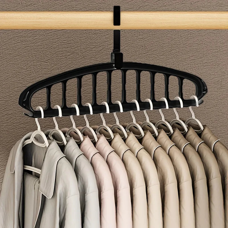 1/2pcs Space Saving Multi-Hole Clothes Hanger For Home, Dorm, And Travel-Foldable Drying Rack For TrousersShirts, And Skirts,