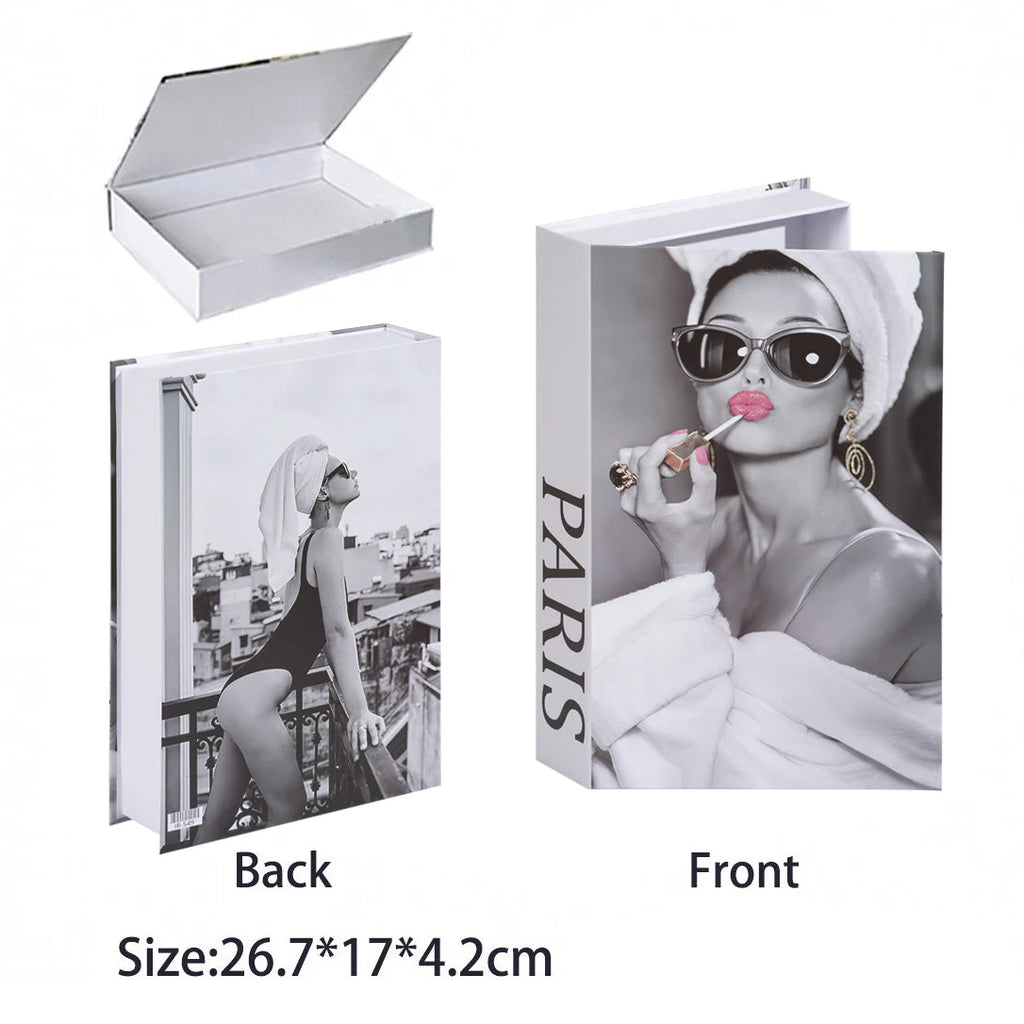 Caixa Decorativa de Livros Falsos com Fecho Magnético