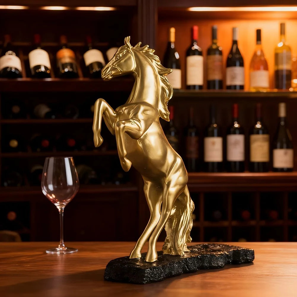 Porta-Vinho Cavalo Decorativo em Resina