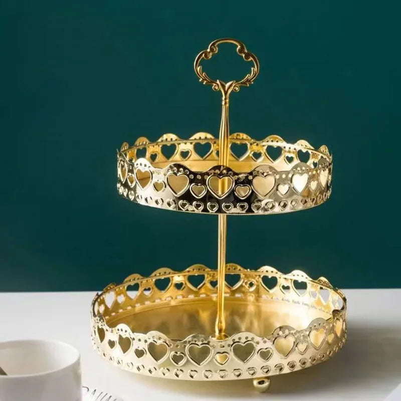 Fruteira Nórdica Elegante de Camada Dupla para Doces e Frutas