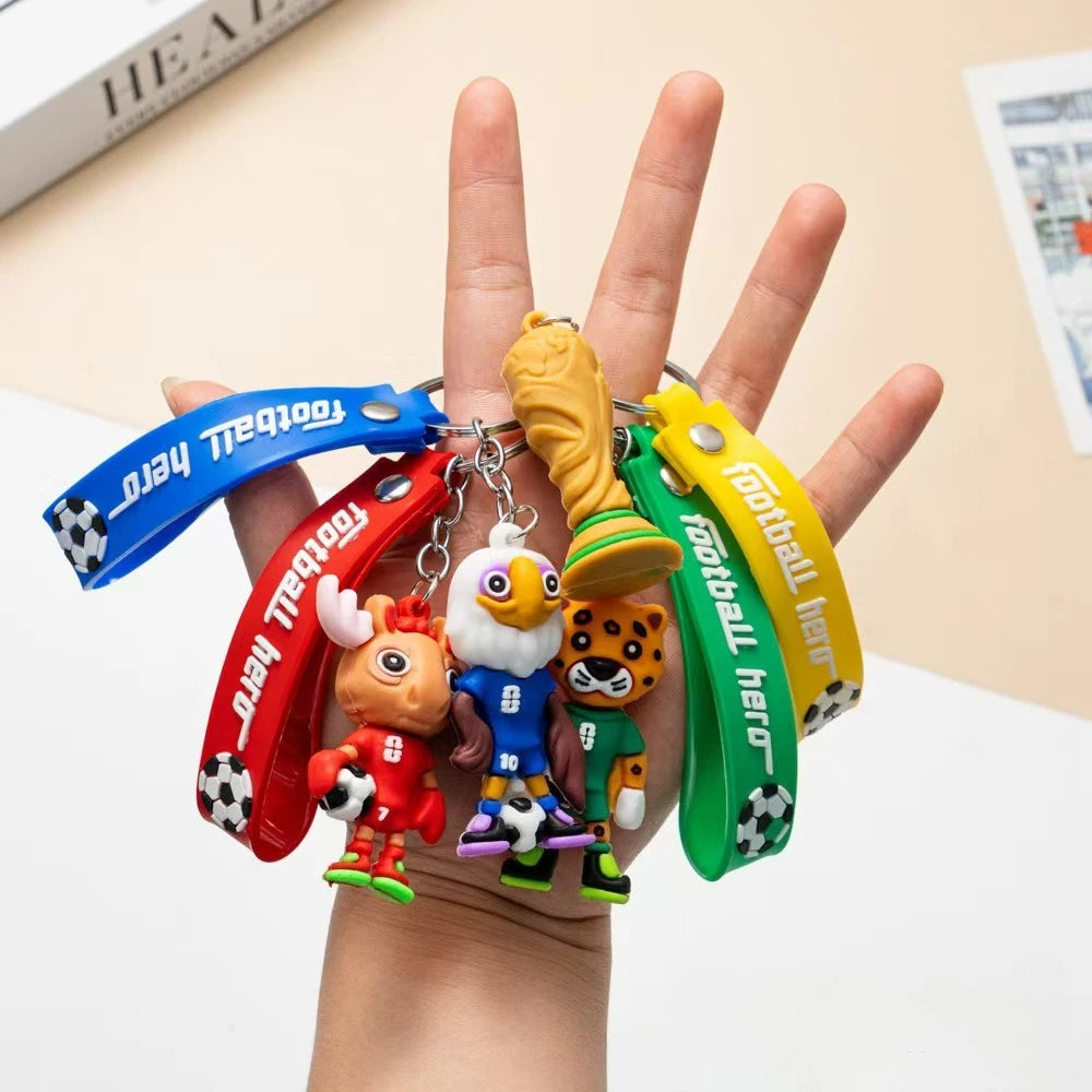 Chaveiro de Troféu de Futebol em Estilo Cartoon, Pingente para Casais, Presente Perfeito para Amantes de Futebol