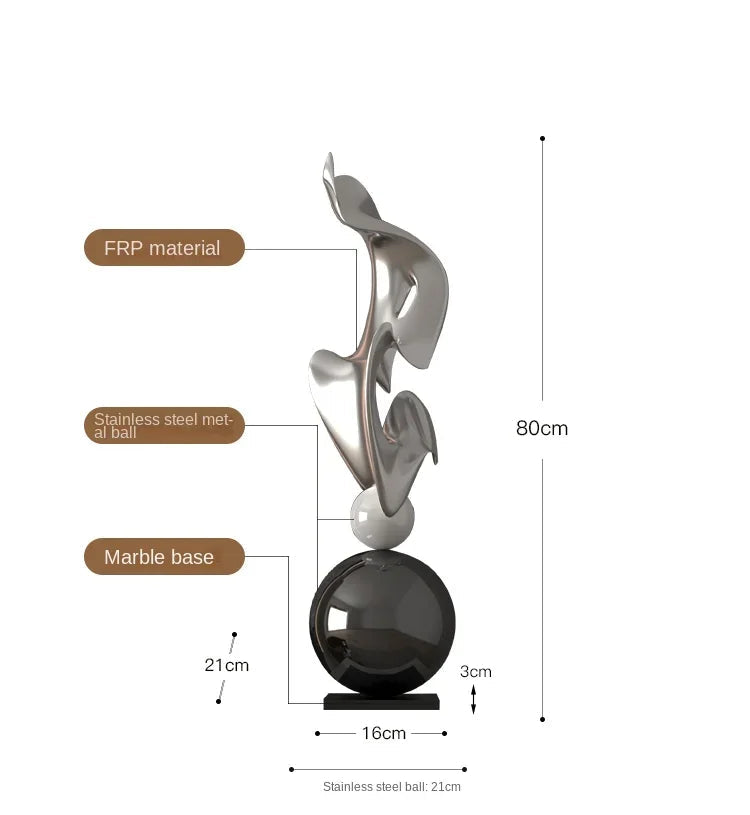 Escultura Geométrica de Luxo para Decoração Moderna