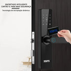 Nova fechadura inteligente eletrônica tuya wifi com impressão digital biométrica cartão inteligente senha chave desbloquear carga de emergência usb de br