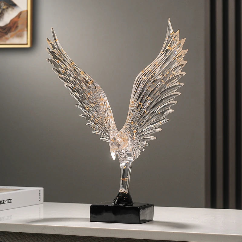 Escultura Asa de Anjo Dourada em Resina