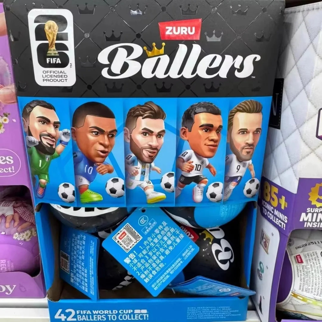 ZURU 2026 Copa do Mundo: Caixa Surpresa com Acessórios de Futebolistas em Miniatura, Bonecos de Jogadores de Futebol e Brinquedos Criativos para Crianças