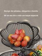 Cesta de Frutas de Metal Luxuosa, Bandeja para Armazenamento de Lanches, Caixa de Armazenamento para Mesa de Cé, Uso Domést...