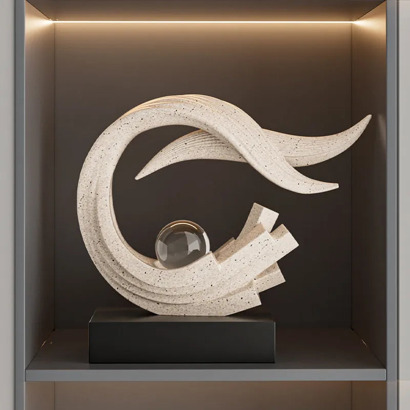 Ornamento Decorativo de Água e Vento para Casa, Estatueta para Sala de Estar, Escritório, Entrada, Armário de TV, Armário de Vinho, Decoração Artística para Mesa, Presente