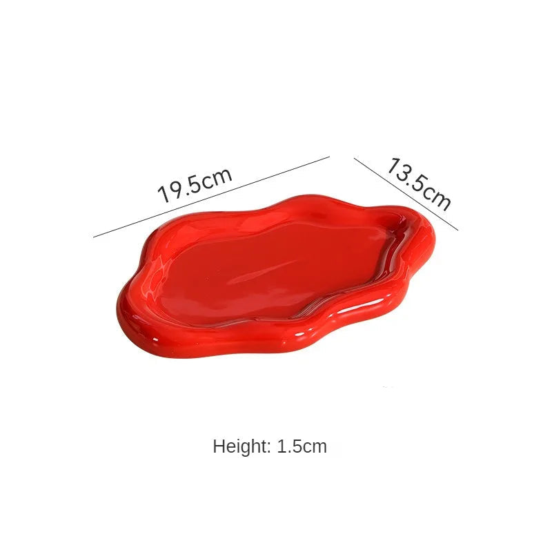 Bandeja de Cerâmica Luxo para Joias e Decoração