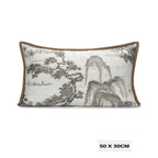 Almofada Elegante com Estampa Paisagem Chinesa