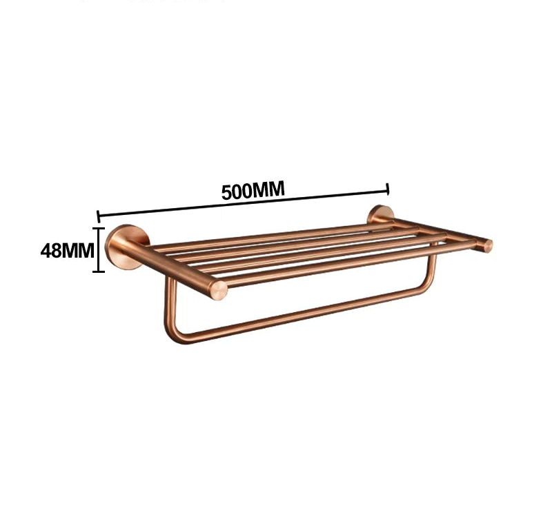 Conjunto de Acessórios para Banheiro em Aço Inoxidável Rose Gold