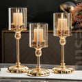 Castiçal de vidro estilo europeu, decoração de luz de luxo para casa, decoração romântica de jantar à luz de velas