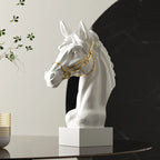 Galloping Horse Head Resin Sculpture Statue Modern Abstract Home Decor Office Desk Art Piece Elegant Gift for Equestrian Lovers