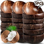 5/1 pçs tigelas de coco natural reutilizáveis utensílios de mesa de madeira com colher sobremesa salada de frutas iogurte tigela de coco casa cozinha suprimentos