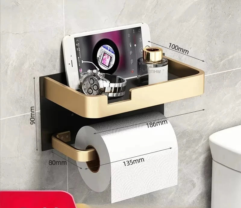 Suporte de Papel Higiênico com Prateleira