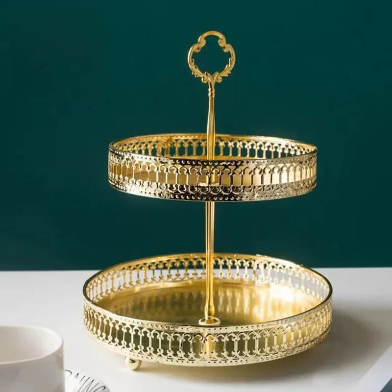 Fruteira Nórdica Elegante de Camada Dupla para Doces e Frutas