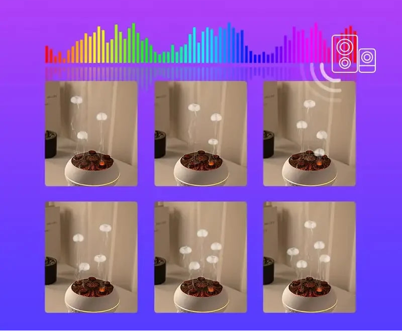 Umidificador de ar dinâmico de água-viva 250ml difusor de óleo essencial umidificador de quarto com controle remoto com 7 luzes noturnas coloridas
