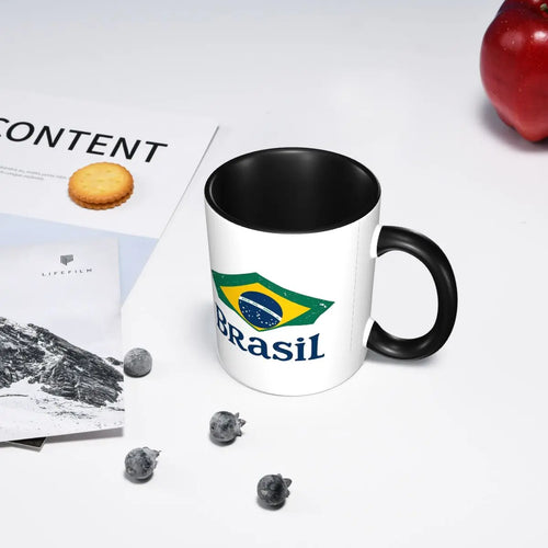 Caneca Engraçada com a Bandeira do Brasil, Canecas de Cerâmica para Café e Chá, Presente para Amigos