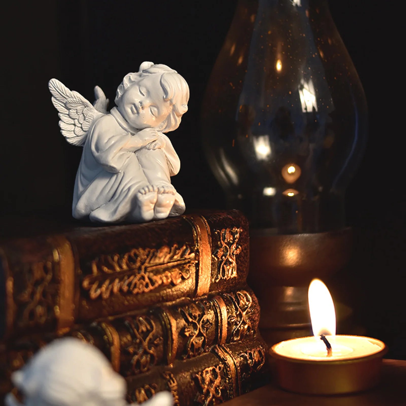 Nordic Style Desktop Decoration Creative Angel Girl Resin Sculpture Desk Dining Table Cabinet Fireplace Decoration Ornaments 1pc