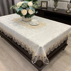 Toalha de Mesa Elegante com Renda Floral Bordada
