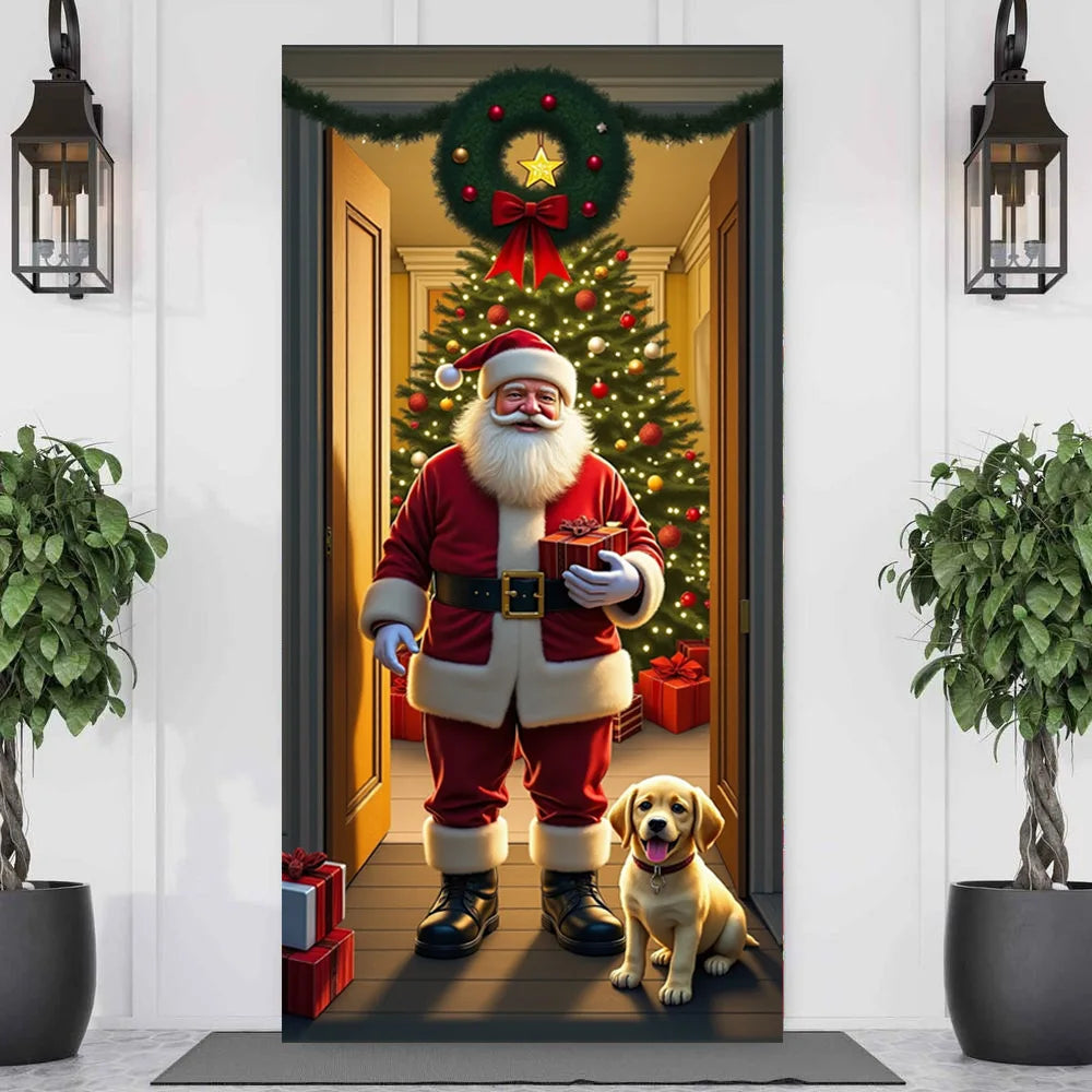 Painel Decorativo de Porta Papai Noel para Natal