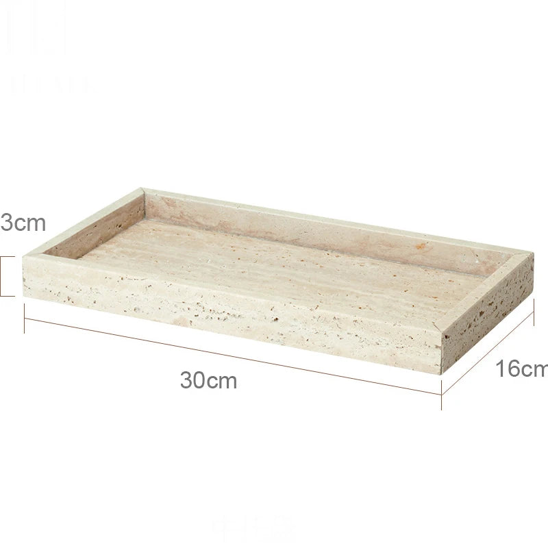 Conjunto de Acessórios de Banheiro em Mármore Travertino