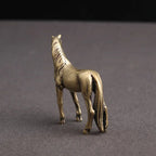 Estátua de cavalo de bronze antigo, decorações de mesa, cobre sólido, microescultura, estatuetas de cavalo do zodíaco, ornamentos, acessórios de decoração para casa