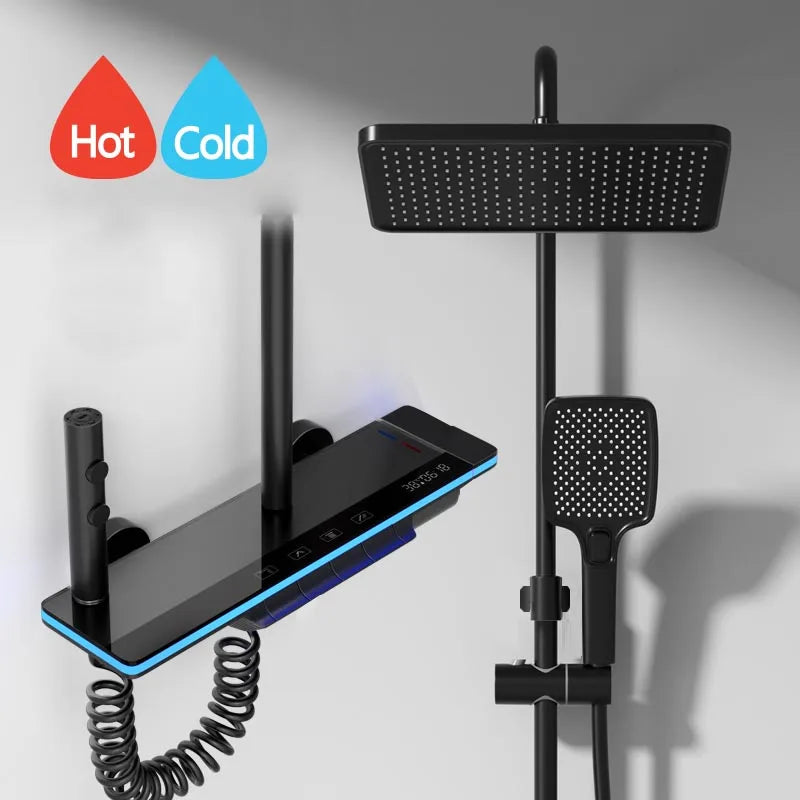 Chuveiro Luxo com Luzes e Display Digital