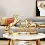 Escultura de Cavalo em Resina Eletrogalvanizada, Decoração de Riqueza para Sala de Estar, Escritório, Hotel, Estátua Ornamental, Presentes do Ano do Cavalo