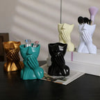 Suporte para Pincéis de Maquiagem, Porta-Canetas com Design de Rosto Humano para Decoração de Mesa, Para Maquiagem, Lápis de Sobrancelha, Organizador Doméstico, Vaso de Plástico