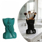 Suporte para Pincéis de Maquiagem, Porta-Canetas com Design de Rosto Humano para Decoração de Mesa, Para Maquiagem, Lápis de Sobrancelha, Organizador Doméstico, Vaso de Plástico