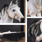 Escultura de cavalo de resina vintage estilo chinês, decoração de casa para quartos, estudos e mesas de escritório, colecionáveis de arte
