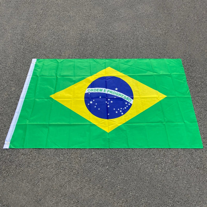 90 + 150cm 60*90cm tamanho grande bandeira do brasil pendurado poliéster impressão digital brasil bandeira brasileira para celebração