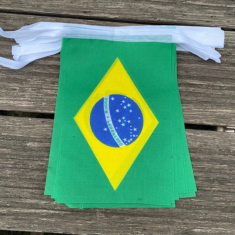 xvggdg 20 pçs/set Brasil bandeiras de bunting flâmula corda banner buntings festival festa feriado