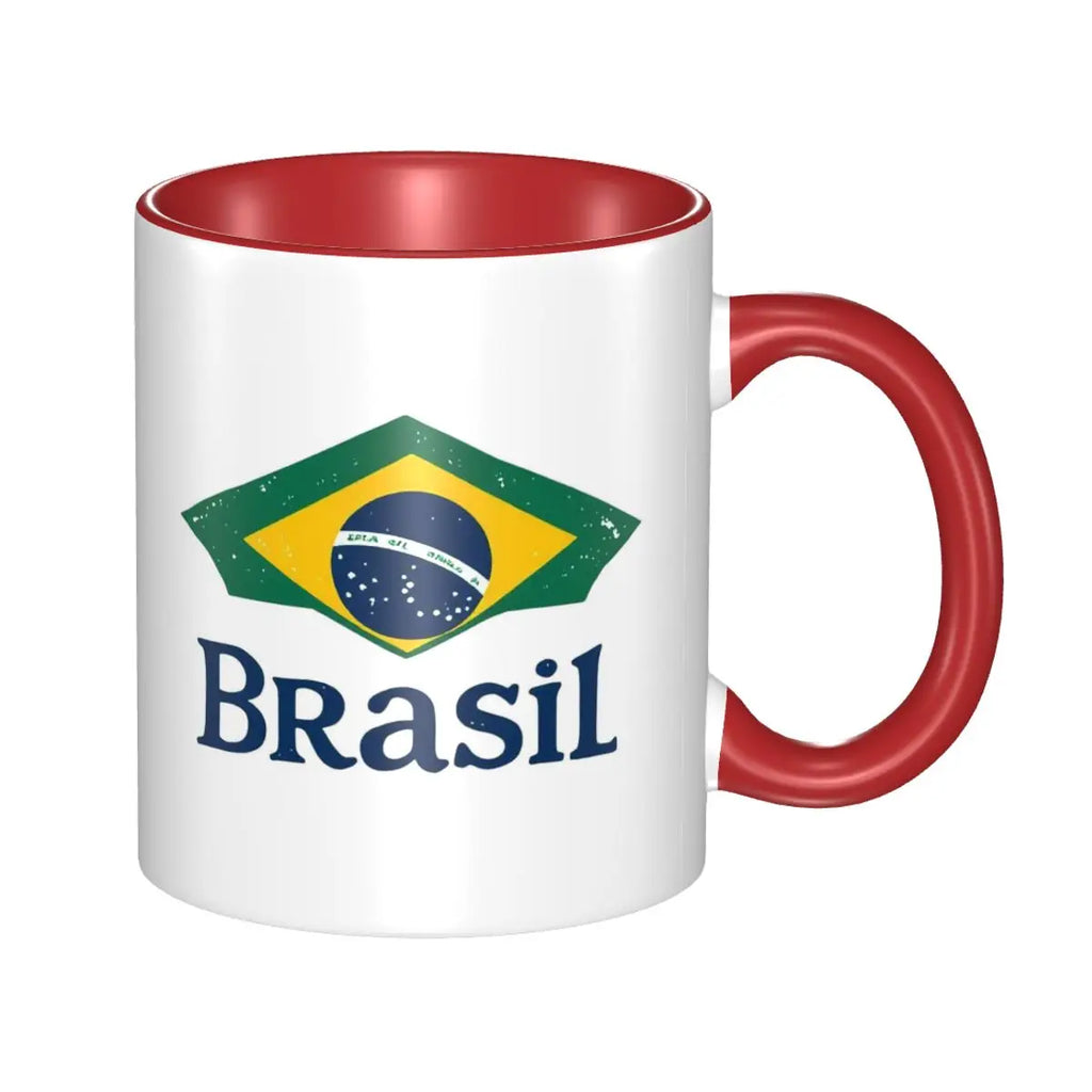 Caneca de Cerâmica com Bandeira do Brasil