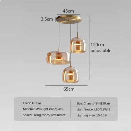 Luminária Pendente de Vidro LED Nórdica Moderna