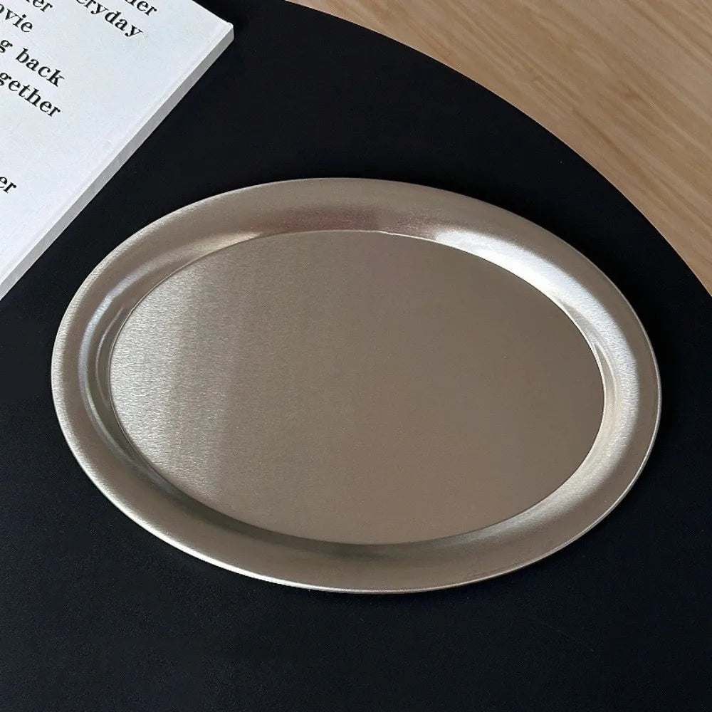 Bandeja Oval em Aço Inox