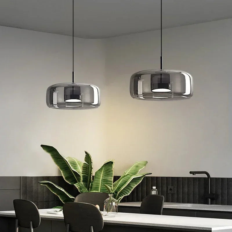 Nordic LED Glass Pendant Light Simple Modern Restaurant Bar Counter Coffee Shop Bedside Interior Decoration Lighting Fixtures