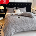 Cobertor Floral 3D de Lã Coral Quente