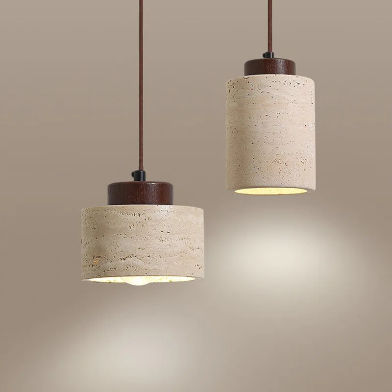 Japanese modern designer wabi-Sabai bedroom bedside lighting bar B&B yellow cave stone chandelier bedside hanging wire lamp