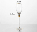 Luxury Gold-Rimmed Crystal Champagne & Wine Glasses - Elegant Stemware for Dining Table Clubs Display Rooms Decorative Glassware