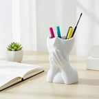 Suporte para Pincéis de Maquiagem, Porta-Canetas com Design de Rosto Humano para Decoração de Mesa, Para Maquiagem, Lápis de Sobrancelha, Organizador Doméstico, Vaso de Plástico