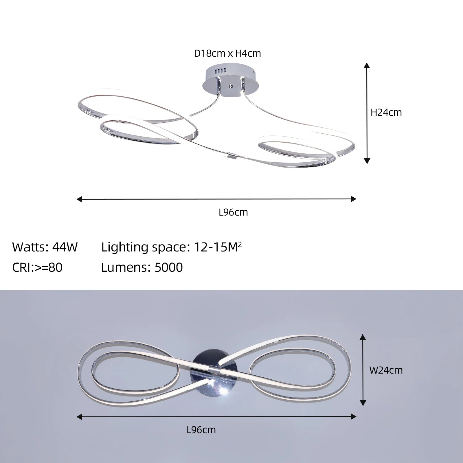 Luminária de Teto LED Regulável com Controle Remoto