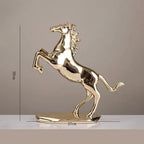 Escultura de Cavalo em Resina Eletrogalvanizada