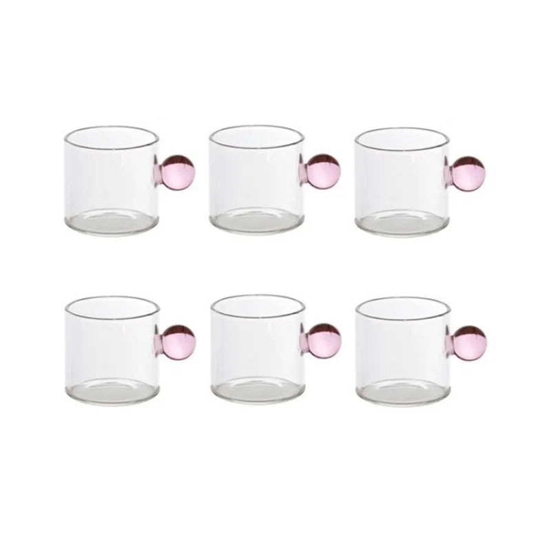 6pc estilo nórdico casa xícaras de café pequena xícara de chá espresso copo de vidro resistente ao calor balde decoração de mesa 110ml capacidade