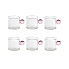 6pc estilo nórdico casa xícaras de café pequena xícara de chá espresso copo de vidro resistente ao calor balde decoração de mesa 110ml capacidade