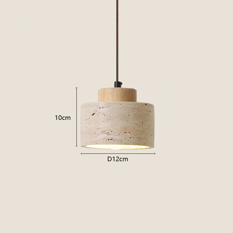 Luminária Pendente Wabi-Sabi de Pedra Mármore