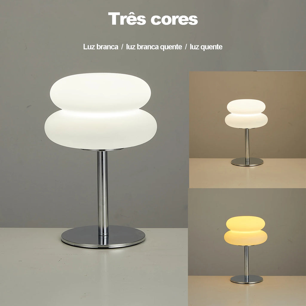 Quarto lâmpada de cabeceira estilo cremoso candeeiro de mesa usb plug tri cor escurecimento sala estar estudo atmosfera luz