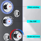 Painel de chuveiro led sistema torre chuva cachoeira coluna chuveiro com spa massagem temperatura tela baignoira misturador água torneira conjunto